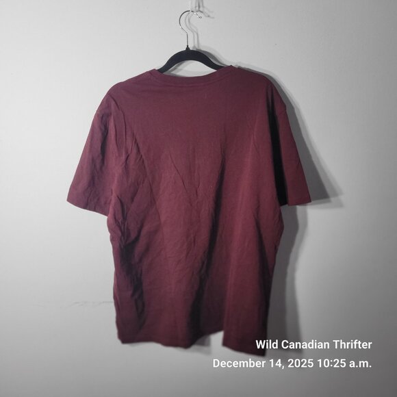 Calvin Klein L Burgundy Classic Fit Cotton Crew Neck Short Sleeve T-Shirt - Picture 2 of 7